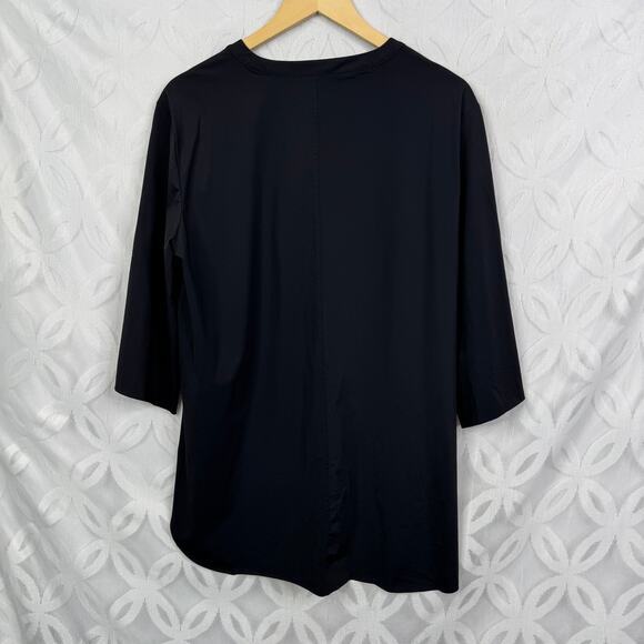 Lysse Sharon Black Lace Up Oversized Tunic Top Size L NWOT - Picture 8 of 13